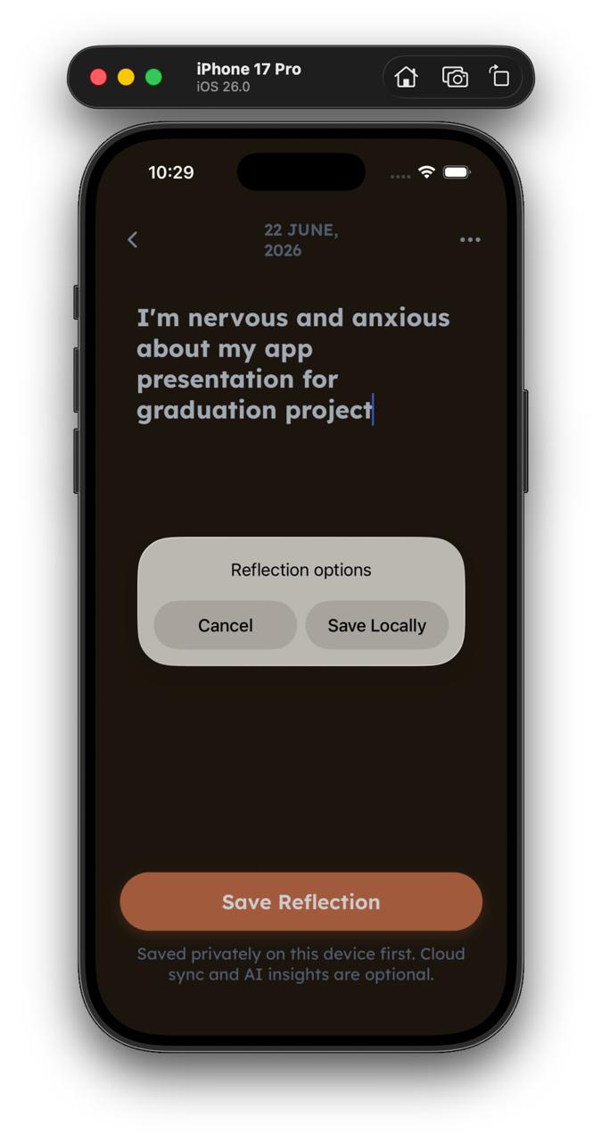 InnerVoice save reflection screen